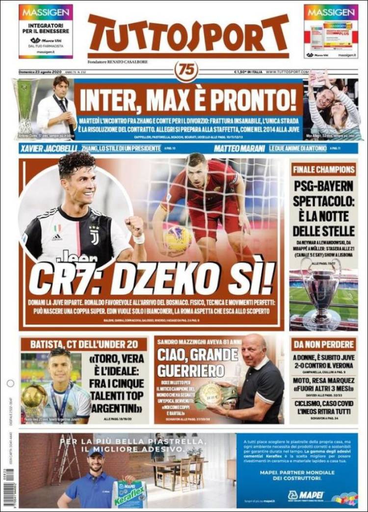 Portada de Tuttosport (Italia)