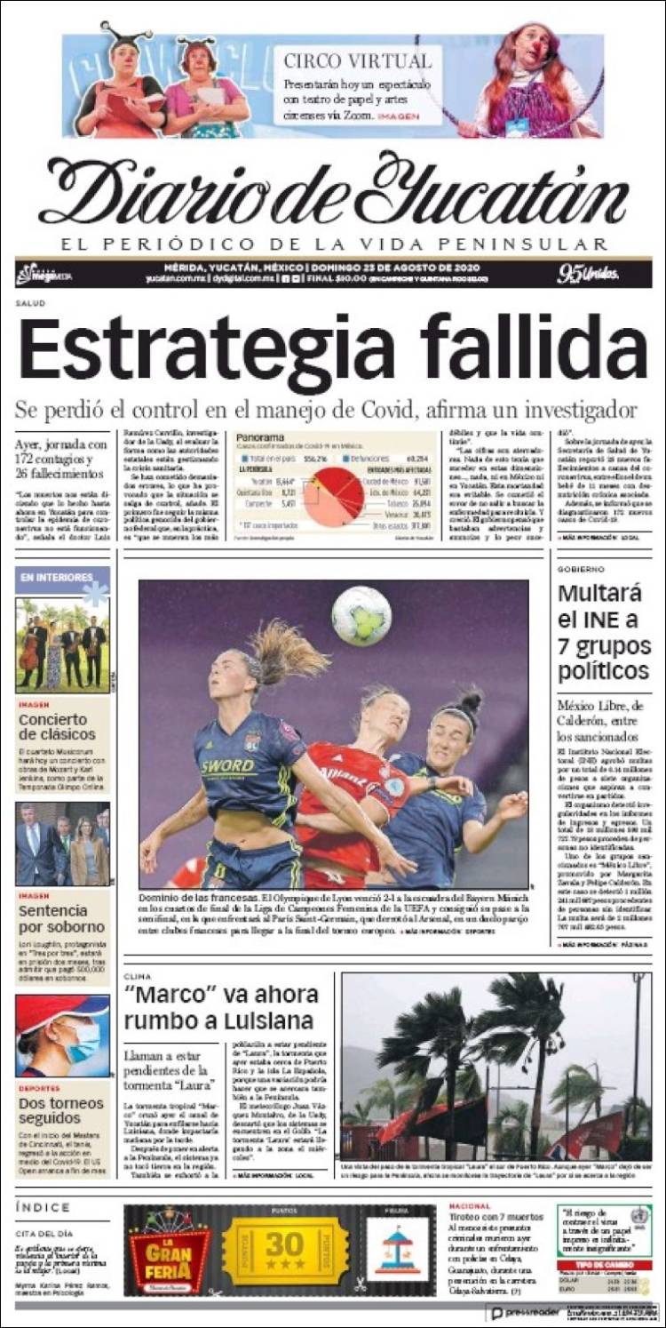 Portada de Diario de Yucatán (M&eacute;xico)