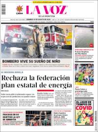 Portada de La Voz de la Frontera (M&eacute;xico)