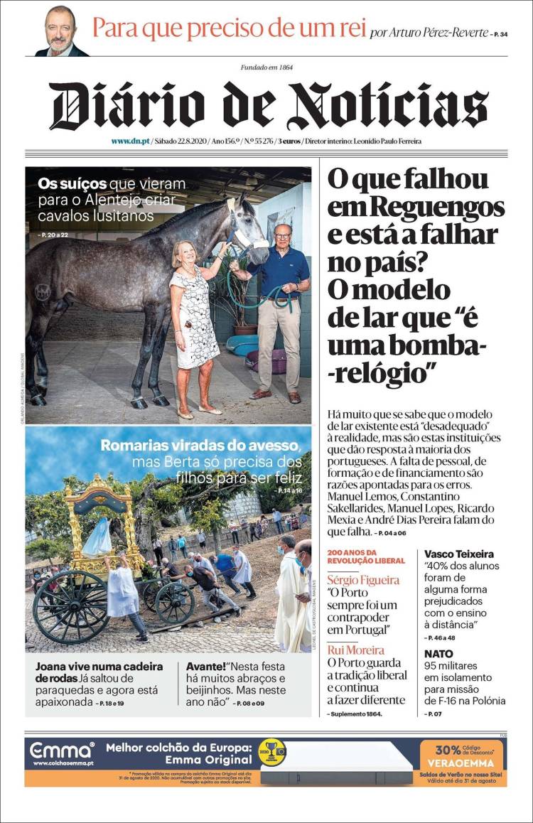 Portada de Diário de Noticias (Portugal)