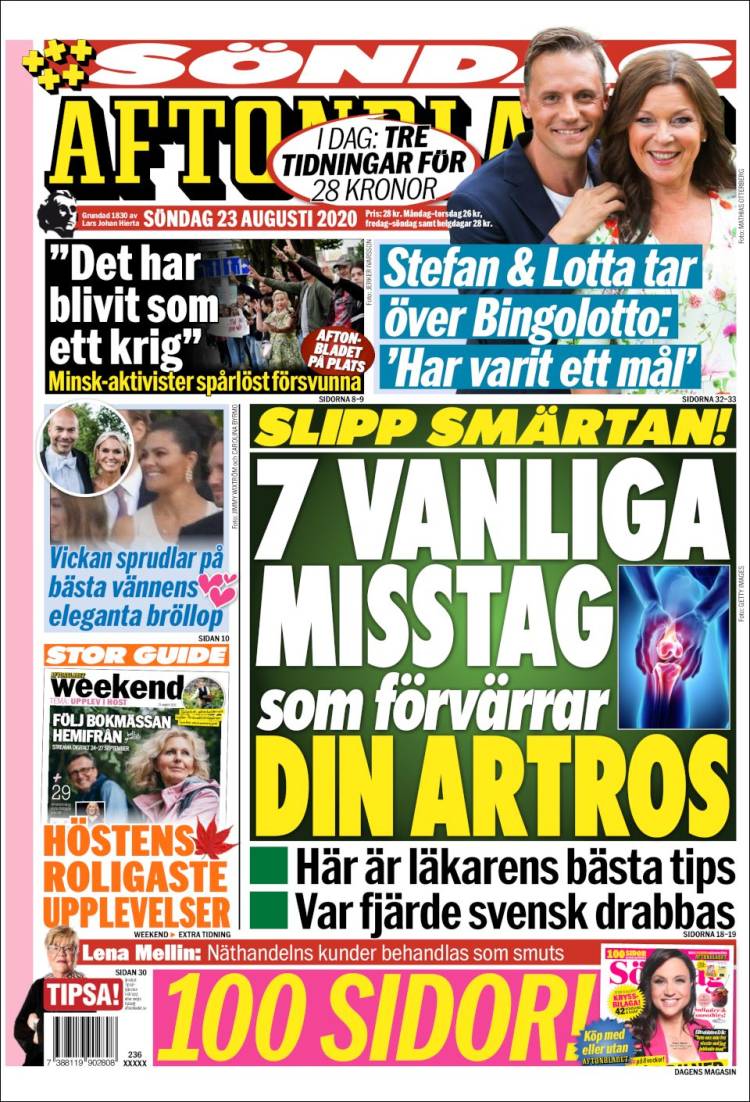 Portada de Aftonbladet (Suecia)