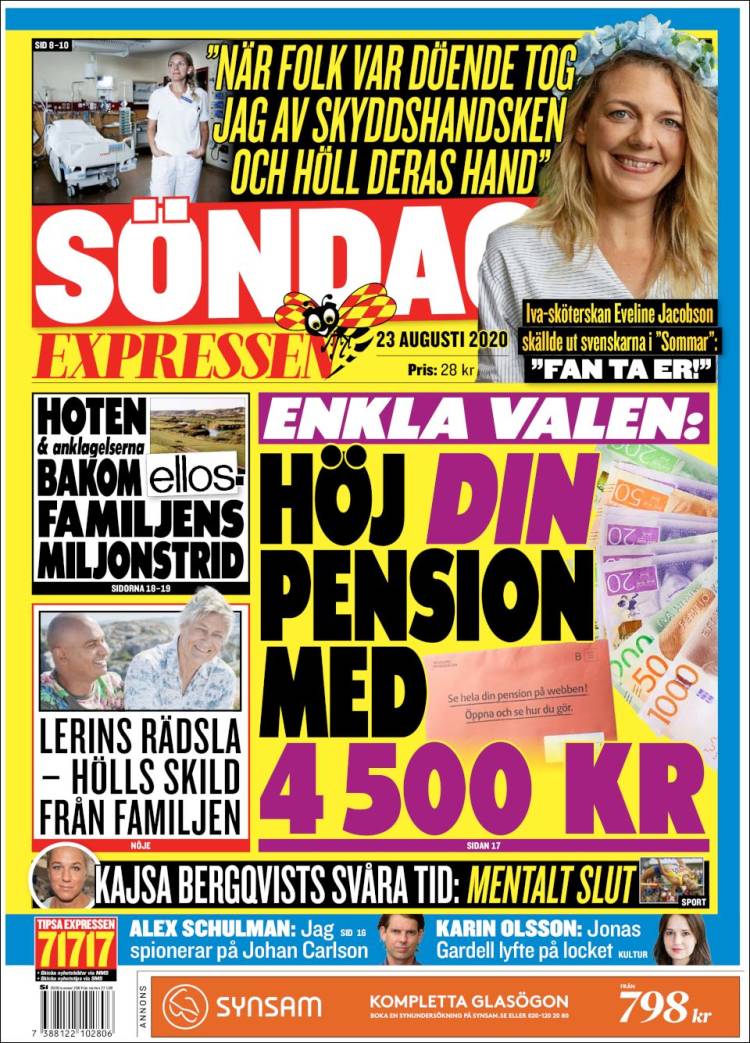 Portada de Expressen (Suecia)