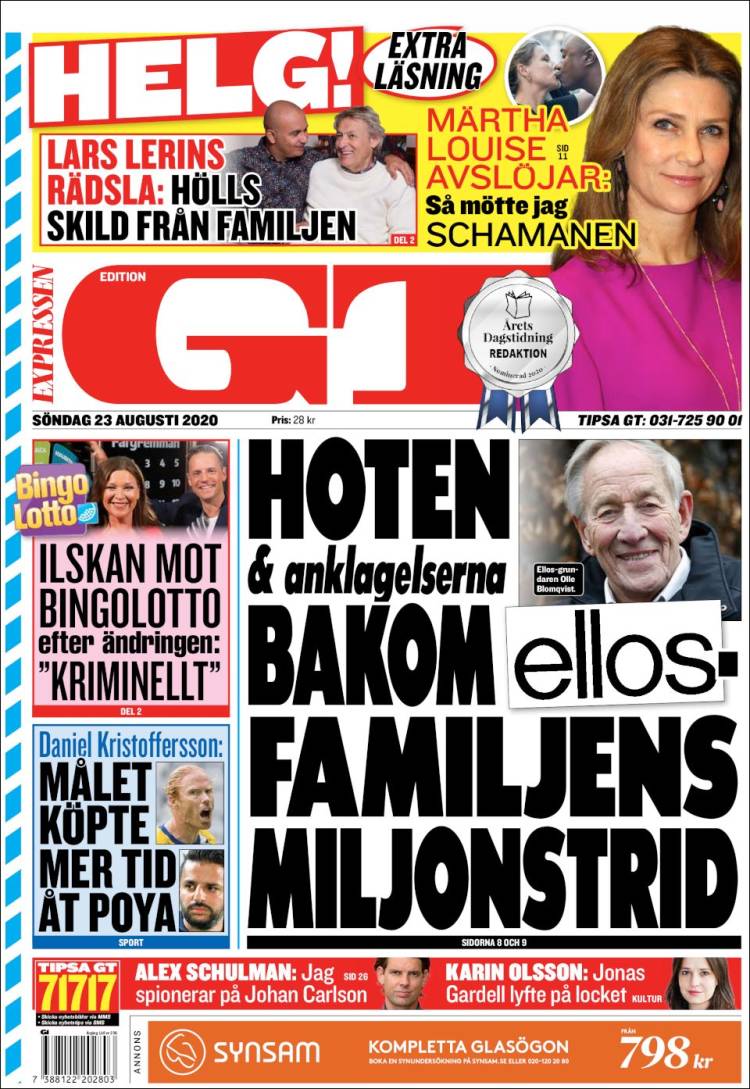 Portada de Göteborgstidningen (Suecia)