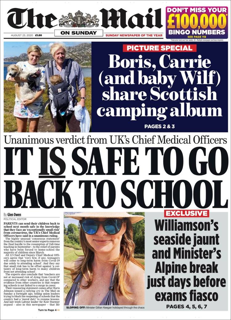 Portada de Daily Mail (Reino Unido)