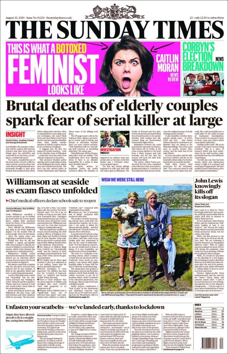 Portada de The Times (Reino Unido)