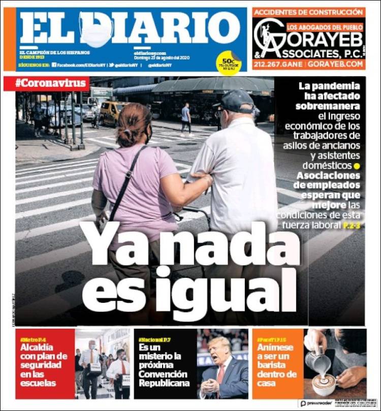 Portada de El Diario NY (USA)