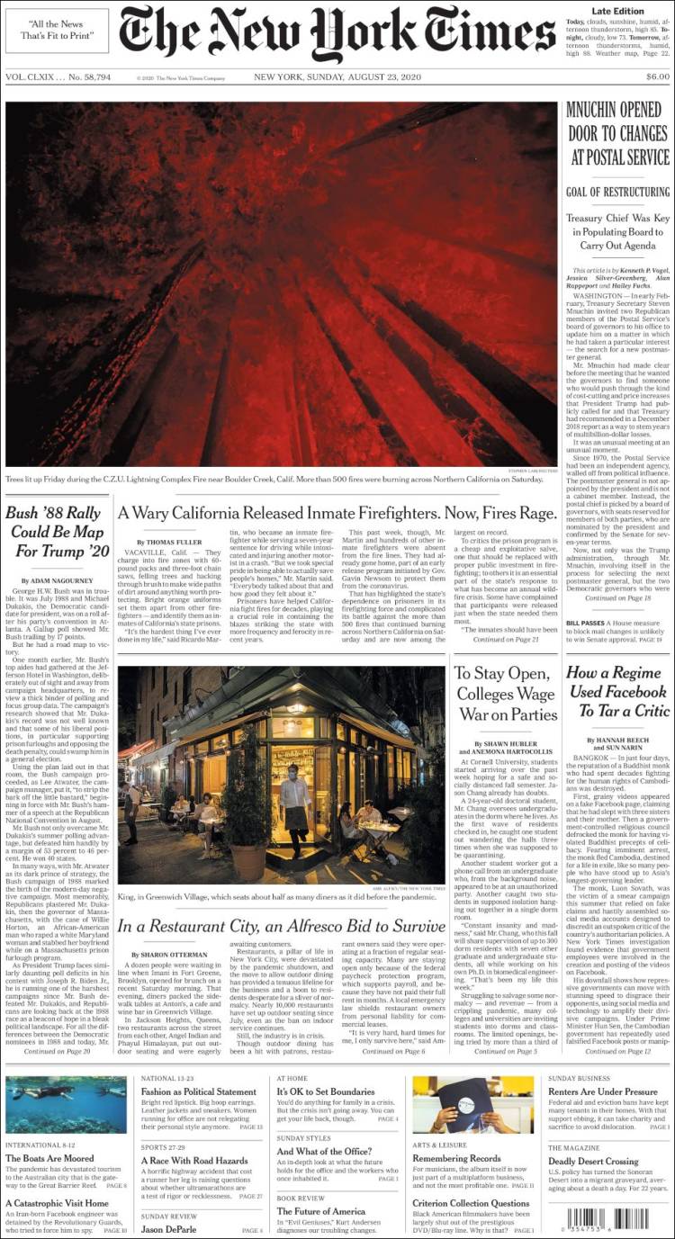 Portada de New York Times (USA)