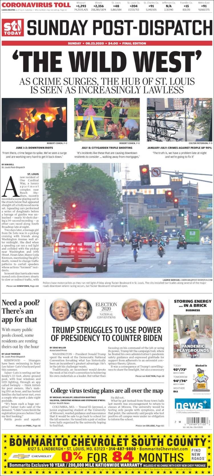 Portada de St. Louis Post-Dispatch (USA)