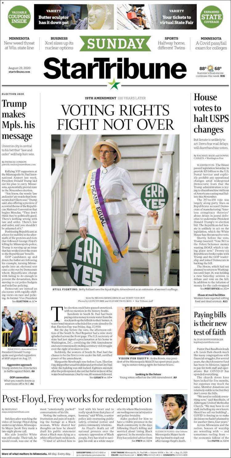 Portada de Star Tribune (USA)