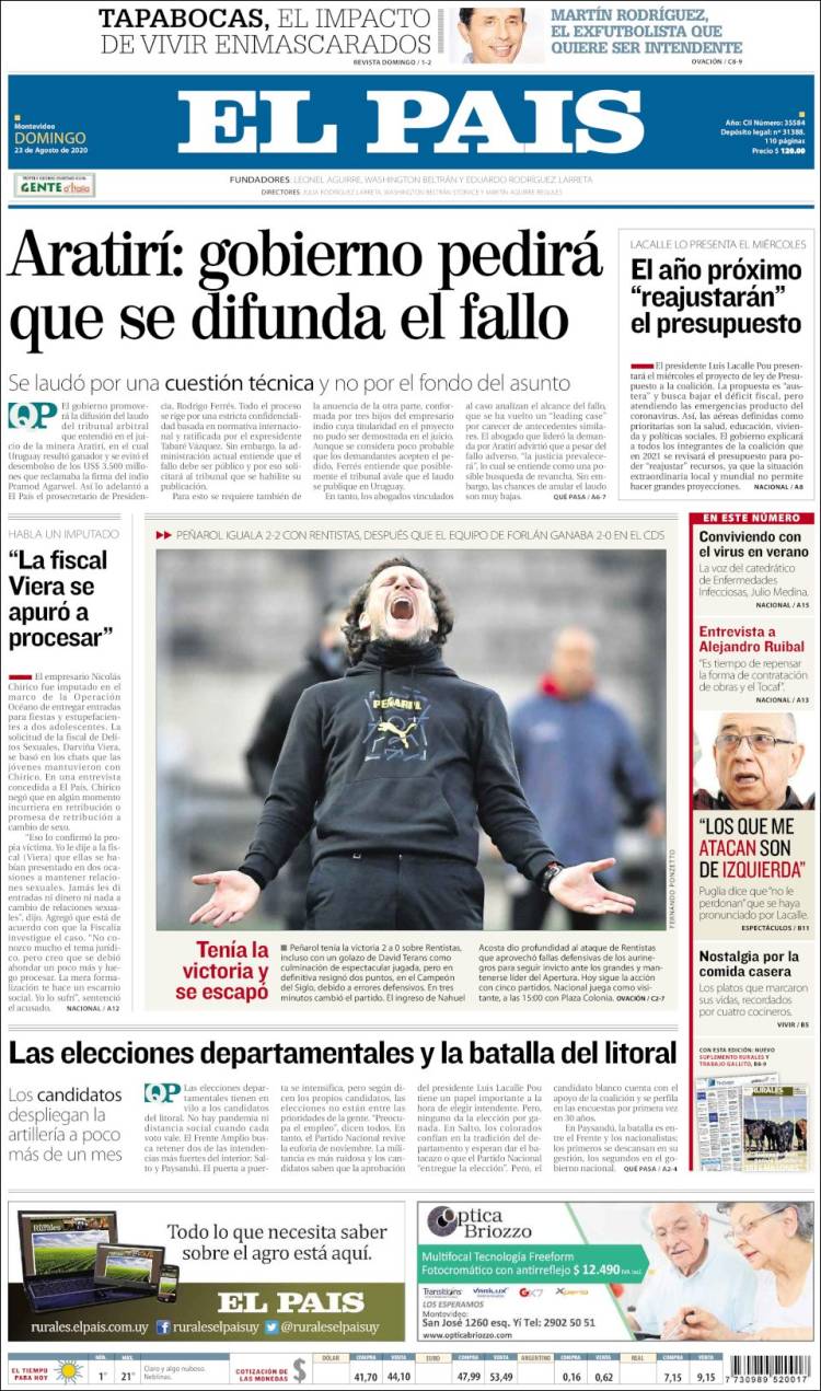 Portada de El País (Uruguay)