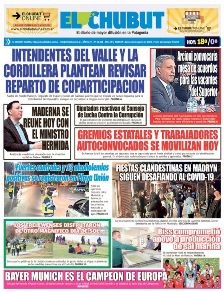 Portada de El Chubut (Argentina)