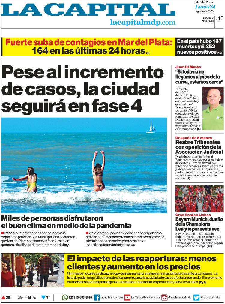 Portada de Diario La Capital - Mar del Plata (Argentina)