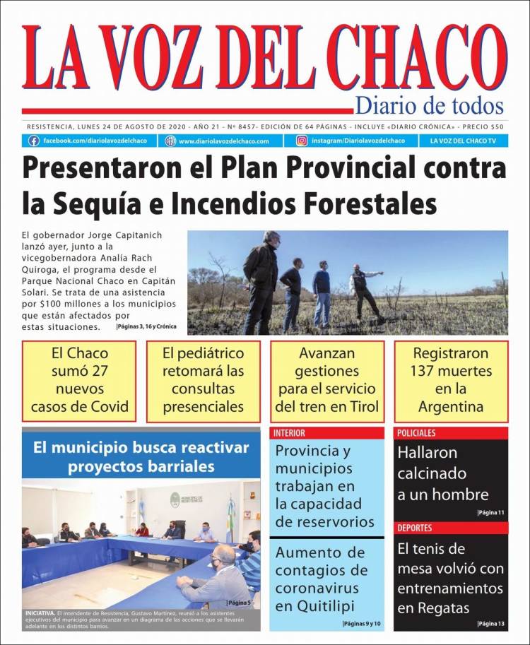 Portada de La Voz del Chaco (Argentina)