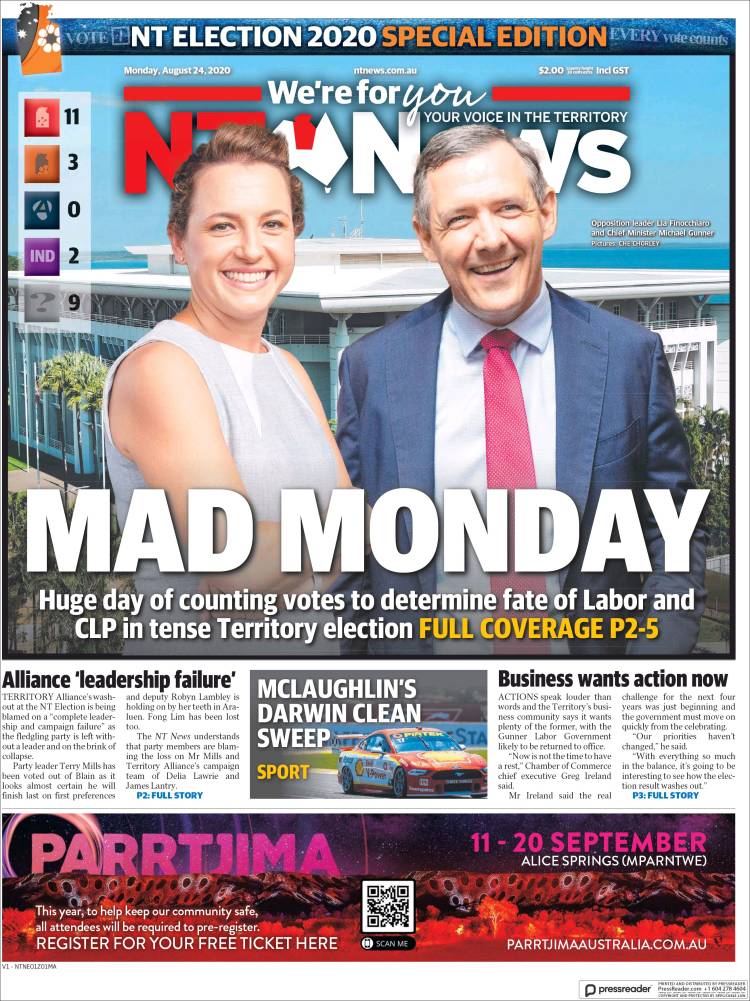 Portada de Northern Territory News (Australia)