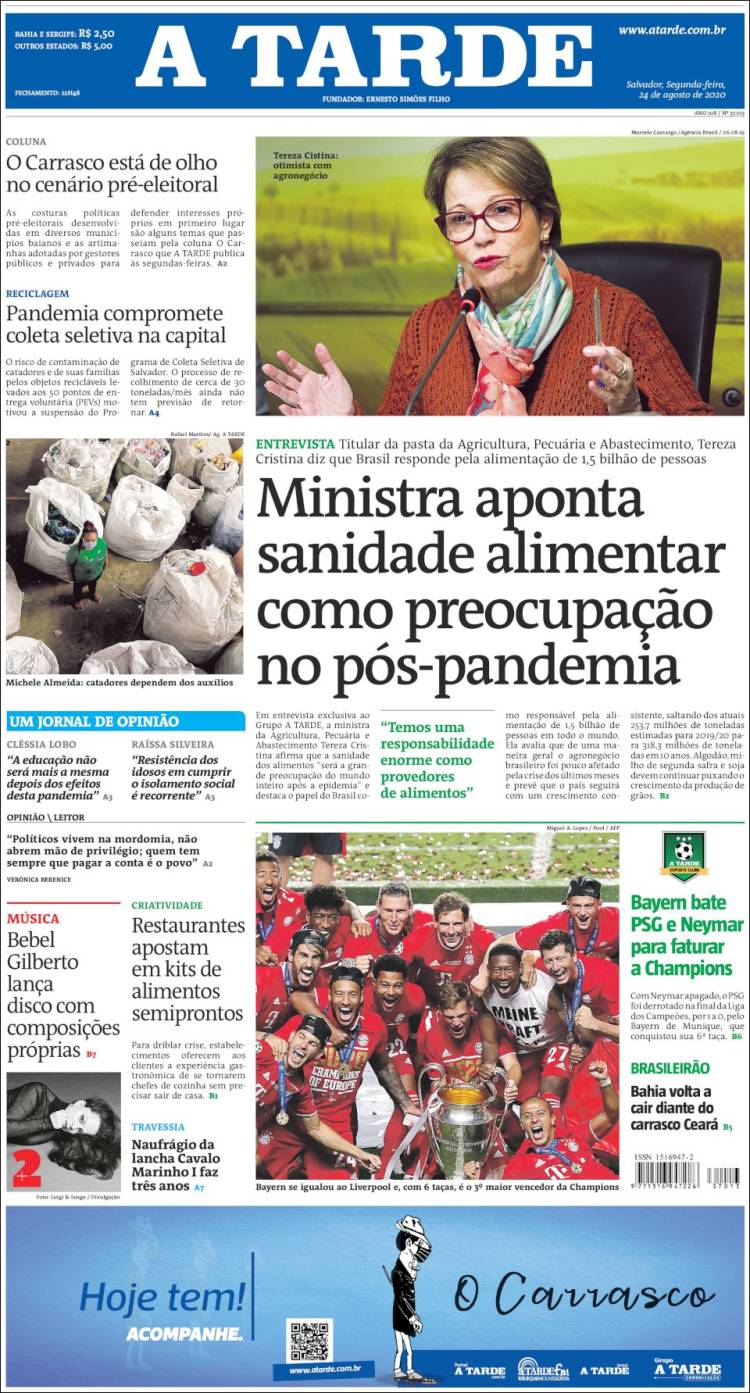 Portada de Diário A Tarde (Brasil)