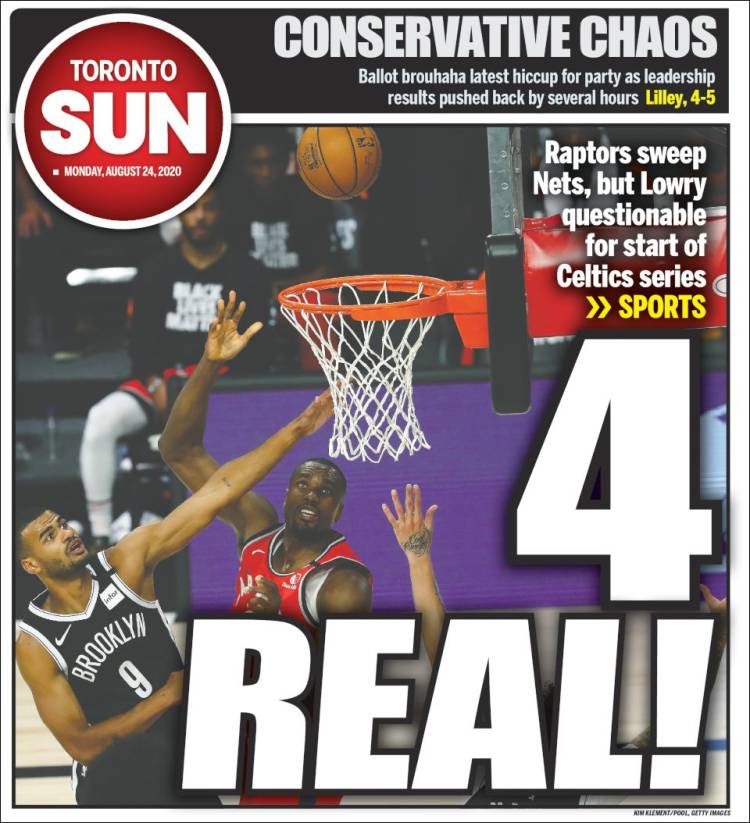 Portada de The Toronto Sun (Canadá)