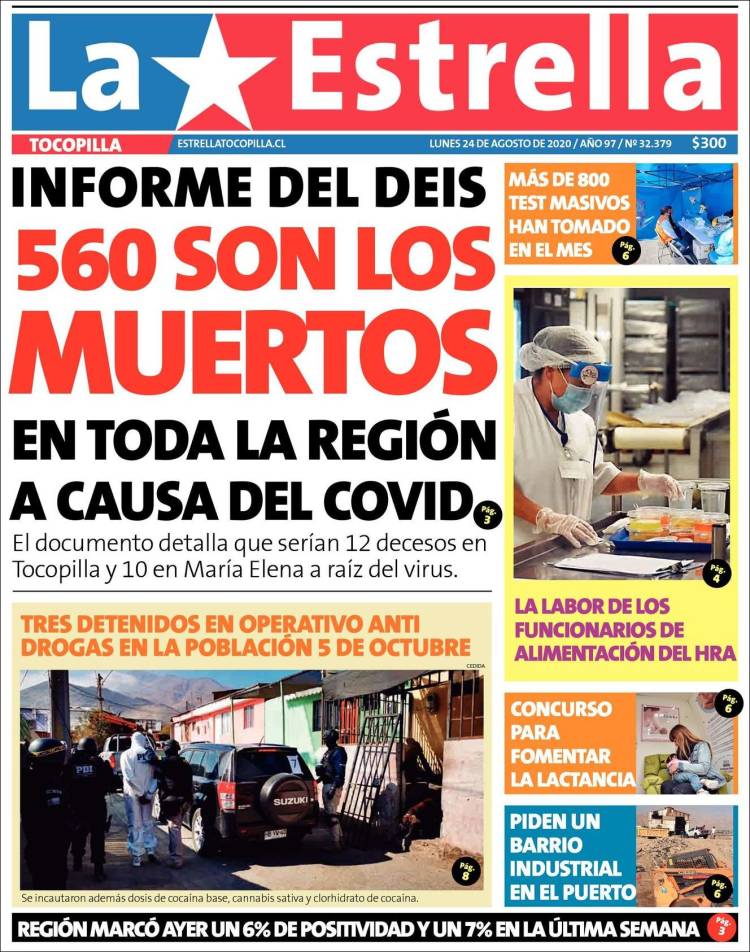 Portada de La Estrella de Tocopilla (Chile)