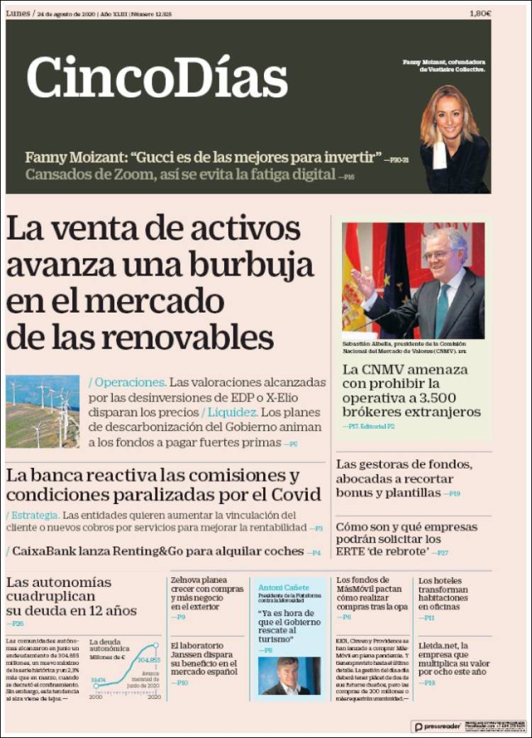 Portada de Cinco Días (Espa&ntilde;a)