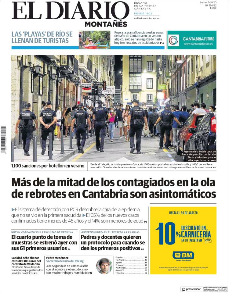 Portada de El Diario Montañés (Espa&ntilde;a)