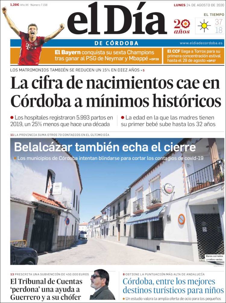 Portada de El Día de Córdoba (Espa&ntilde;a)