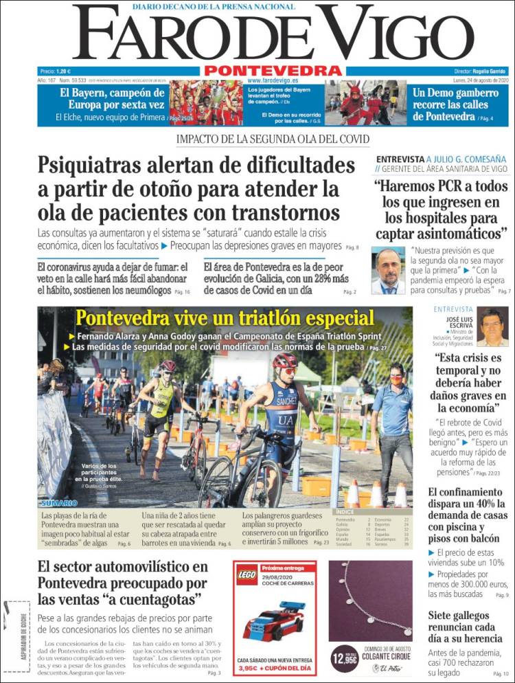 Portada de El Faro de Vigo - Pontevedra (Espa&ntilde;a)