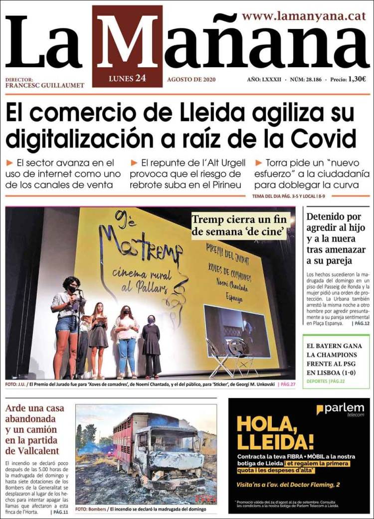 Portada de La Mañana - Diari de Ponent (Espa&ntilde;a)