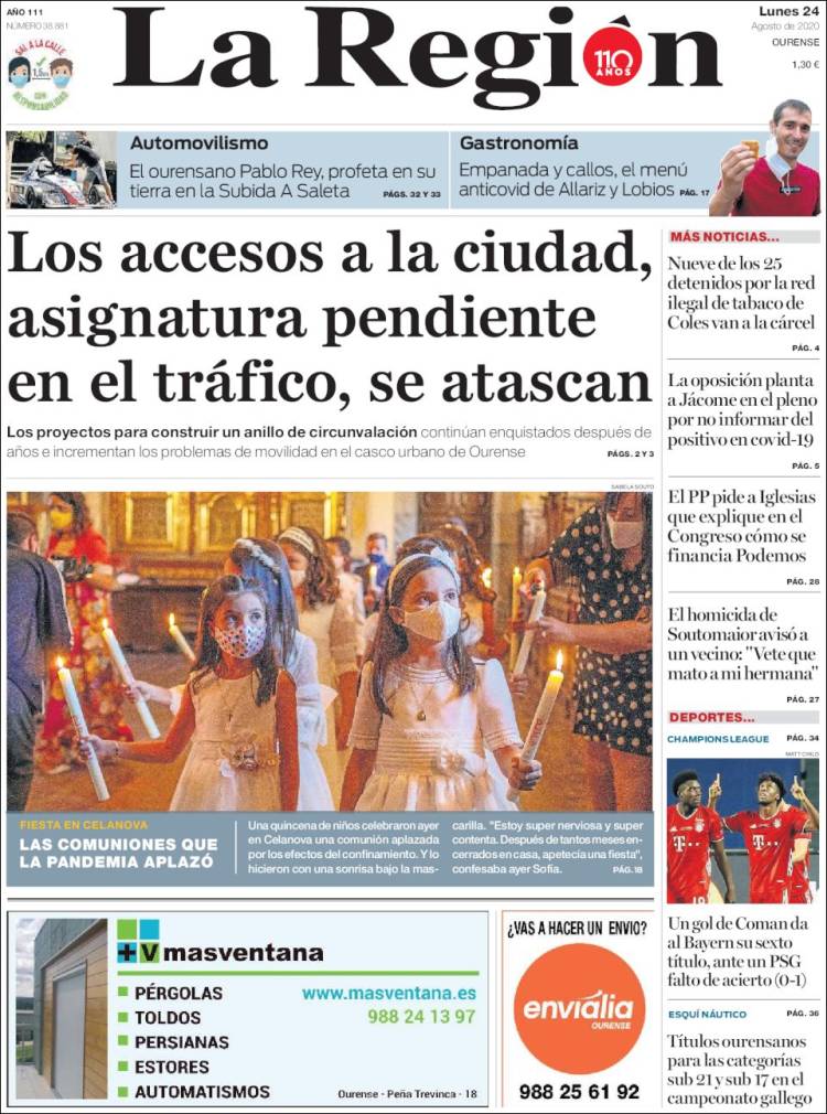 Portada de La Región de Ourense (Espa&ntilde;a)