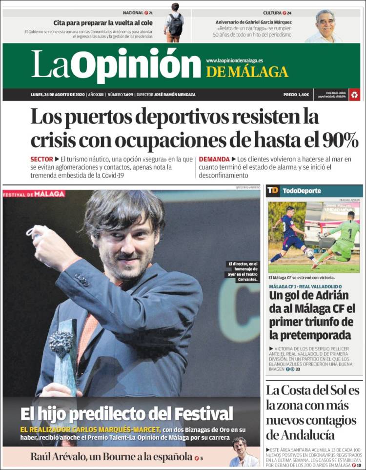 Portada de La Opinión de Málaga (Espa&ntilde;a)