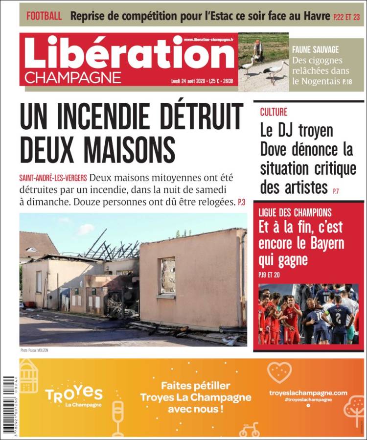 Portada de Libération Champagne (Francia)