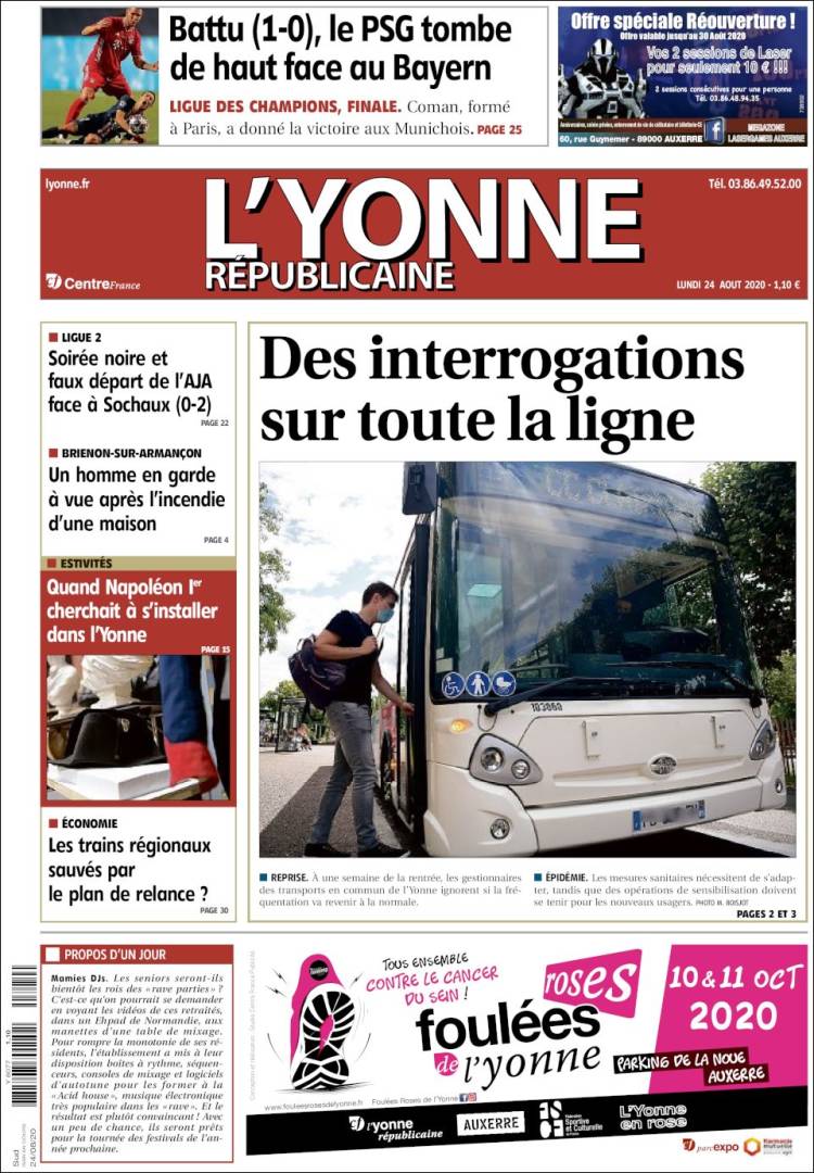 Portada de L'Yonne-Républicaine (Francia)