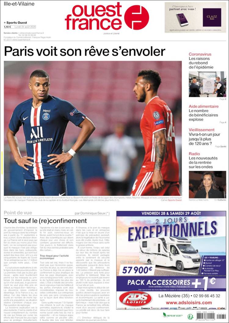 Portada de Ouest France (Francia)