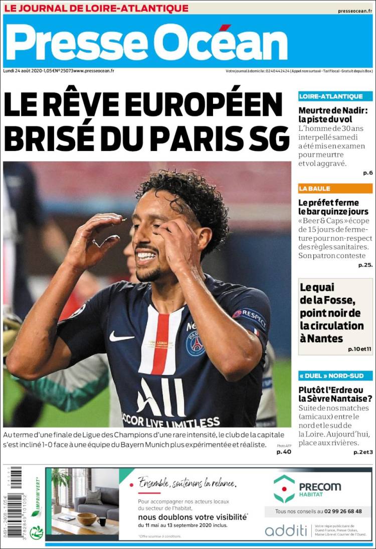 Portada de Presse Ocean (Francia)