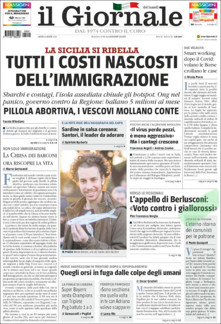 Portada de il Giornale (Italia)