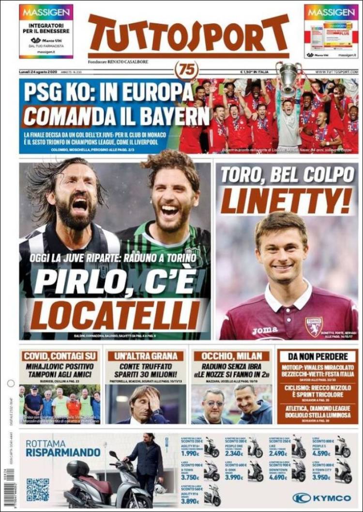 Portada de Tuttosport (Italia)
