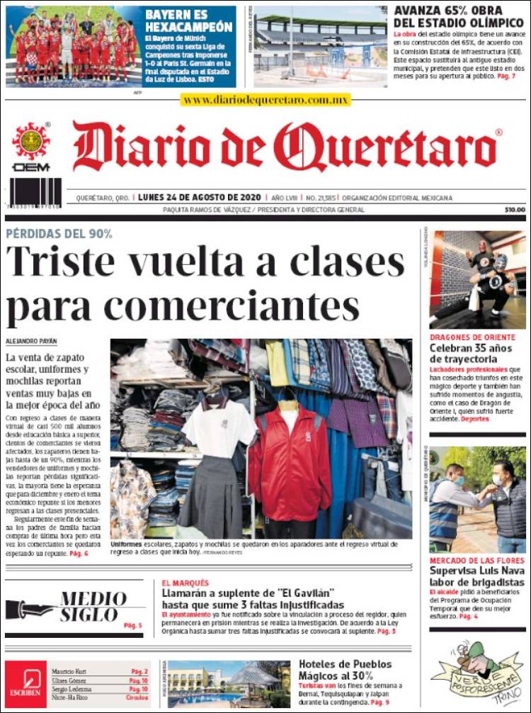 Portada de Diario de Querétaro (México)