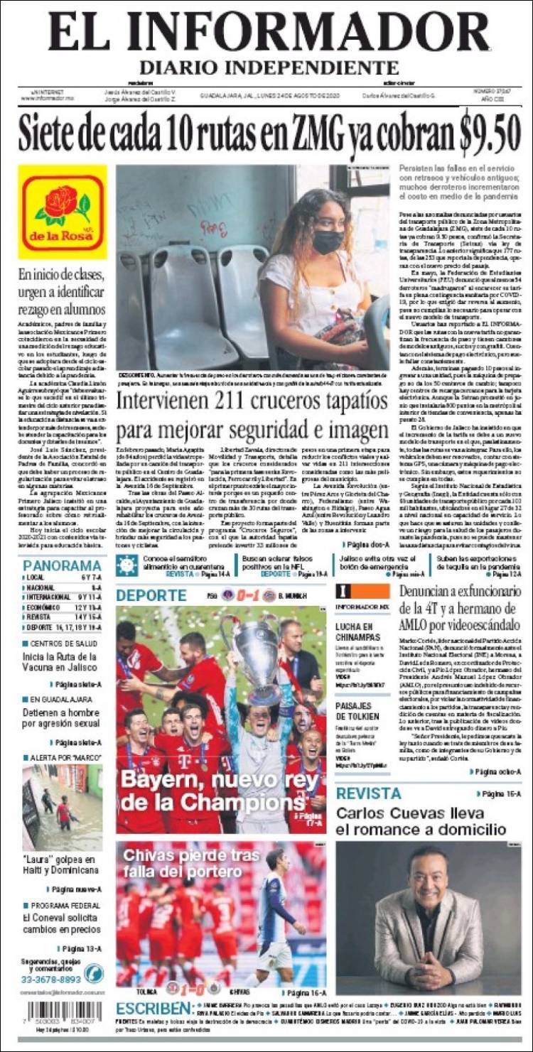 Portada de El Informador (México)