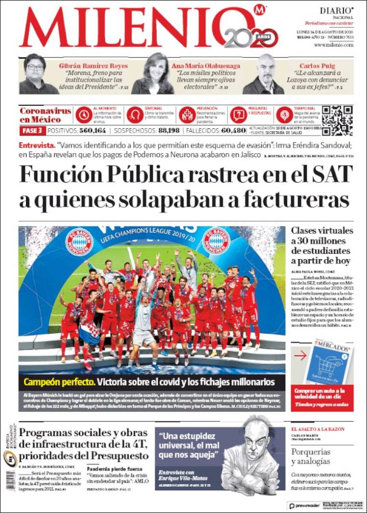 Portada de Milenio (México)