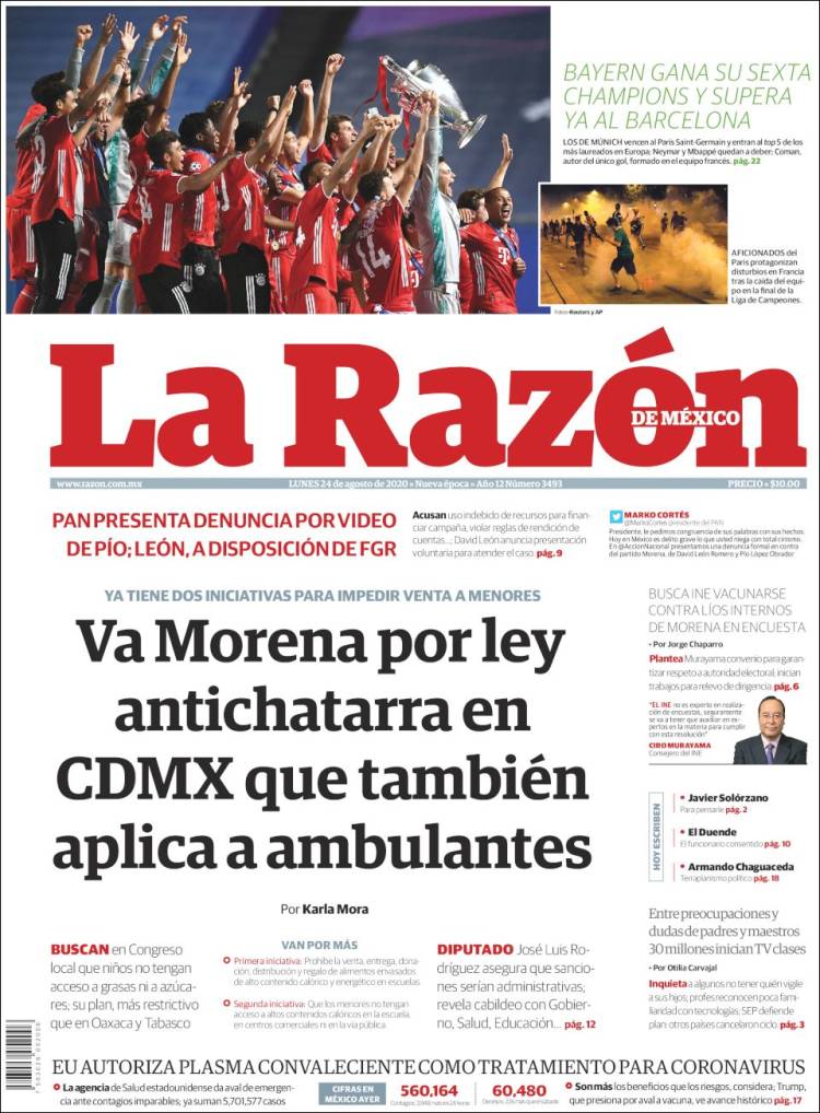 Portada de La Razón (México)