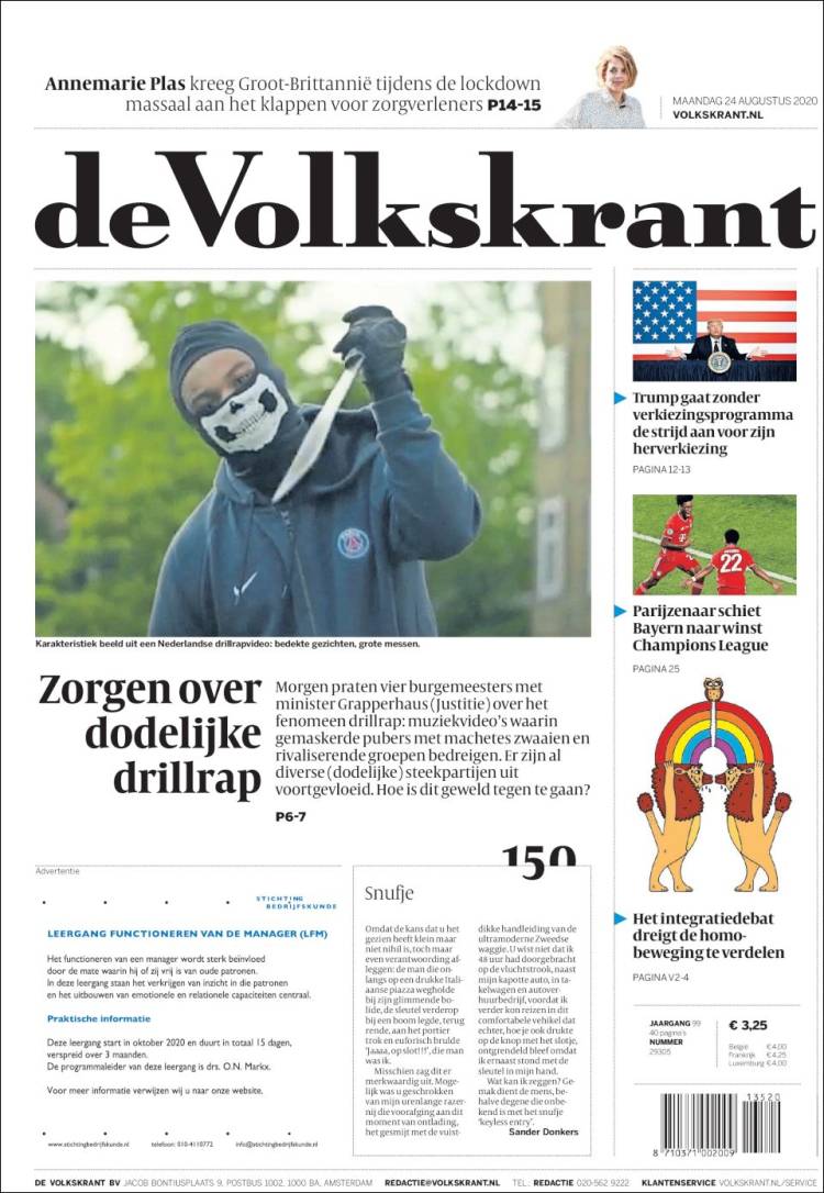 Portada de De Volkskrant (Pa&iacute;ses Bajos)