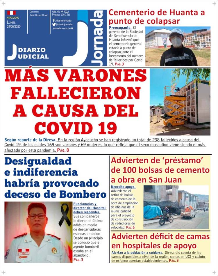 Portada de Diario Jornada (Per&uacute;)