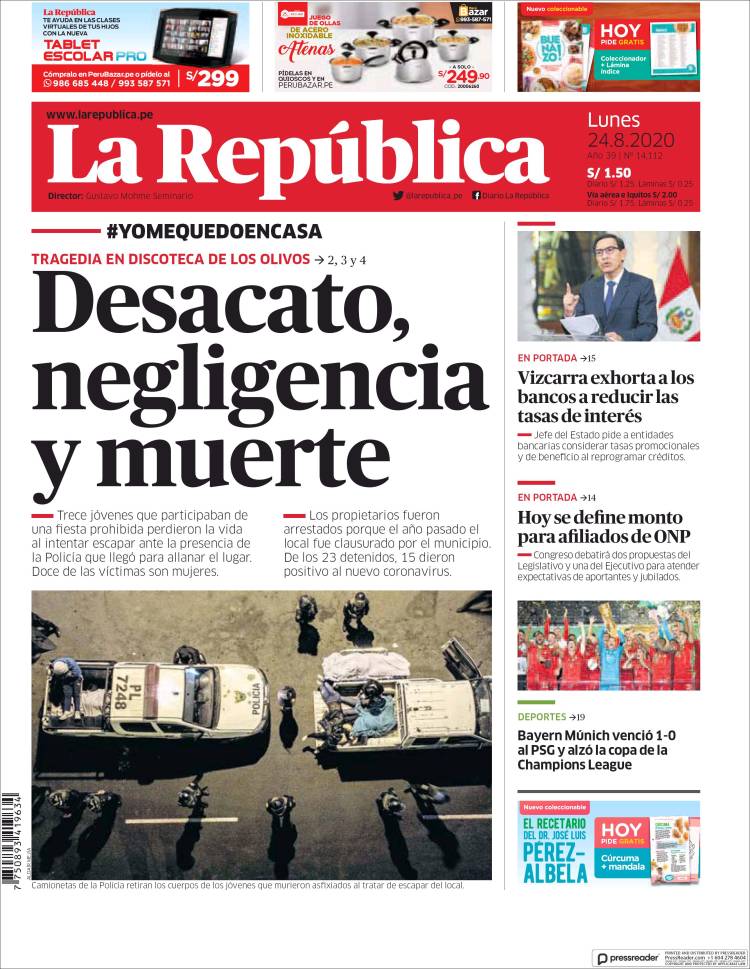 Portada de La Republica (Per&uacute;)
