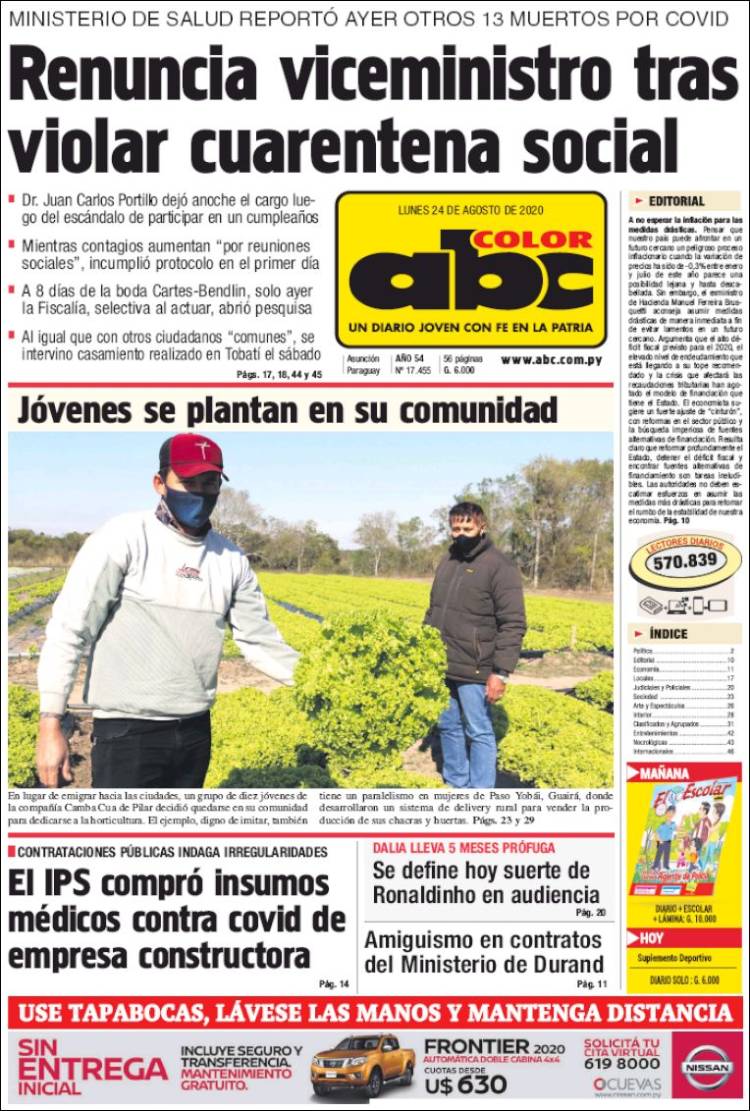 Portada de ABC Color (Paraguay)