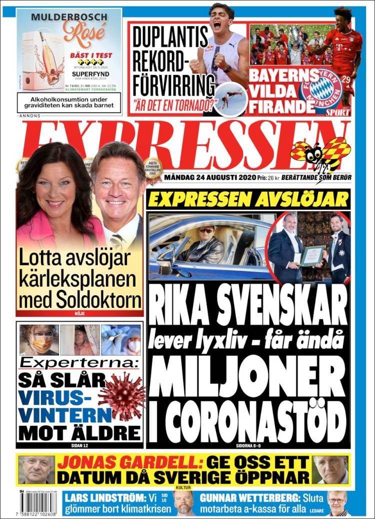 Portada de Expressen (Suecia)