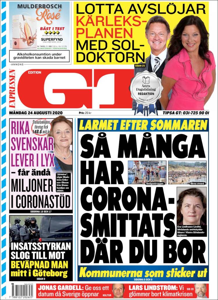 Portada de Göteborgstidningen (Suecia)