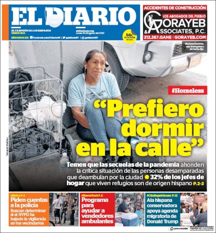 Portada de El Diario NY (USA)