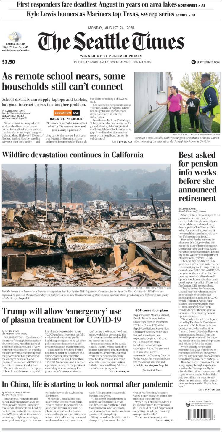 Portada de Seattle Times (USA)