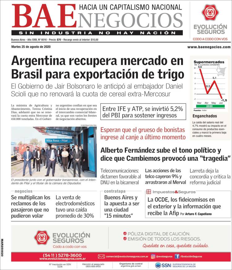 Portada de Buenos Aires Económico (Argentina)