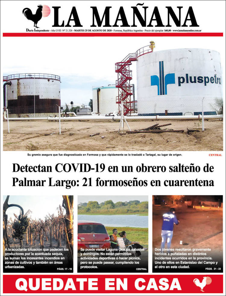 Portada de Diario La Mañana (Argentina)