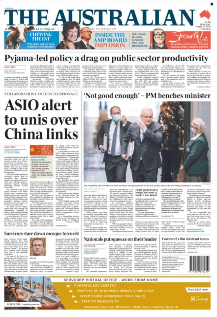 Portada de The Australian (Australia)