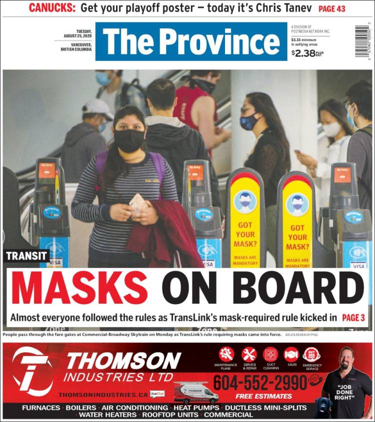 Portada de The Province (Canadá)